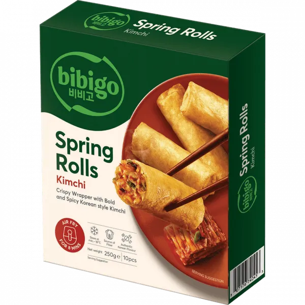 Saldēti dārzeņu rullīši BIBIGO Spring Rolls, ar Kimchi, 250g