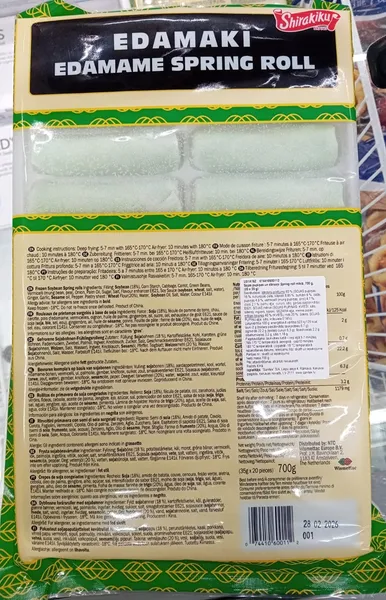 Saldēti dārzeņu rullīši SPRING ROLL mīklā,  Shirakiku, 700 g, (20 x 35 g)