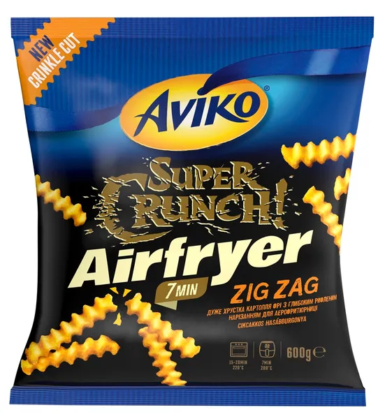 Saldēti frī kartupeļi  AirFryer Zig Zag Super Crunch Aviko,600 g