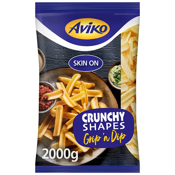 Saldēti frī kartupeļi Grip'n Dip ar mizu Aviko, 2kg
