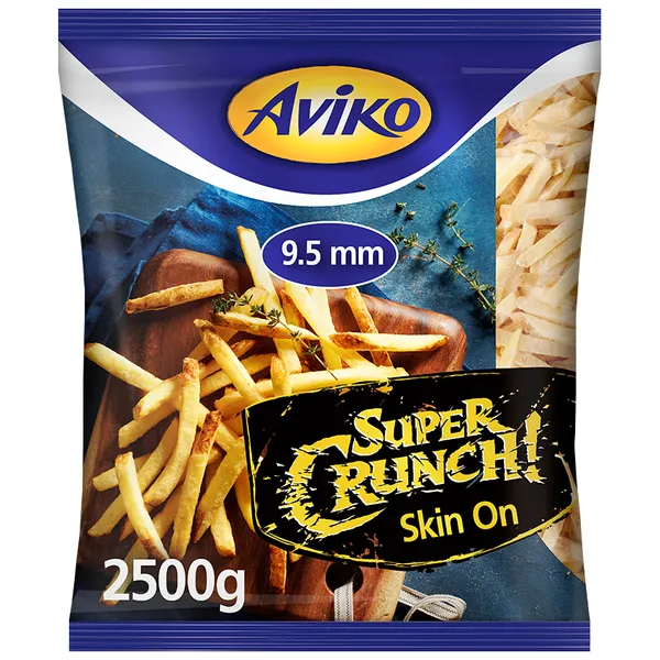 Saldēti frī kartupeļi Supercrunch 9,5mm SKIN ON 2.5kg Aviko
