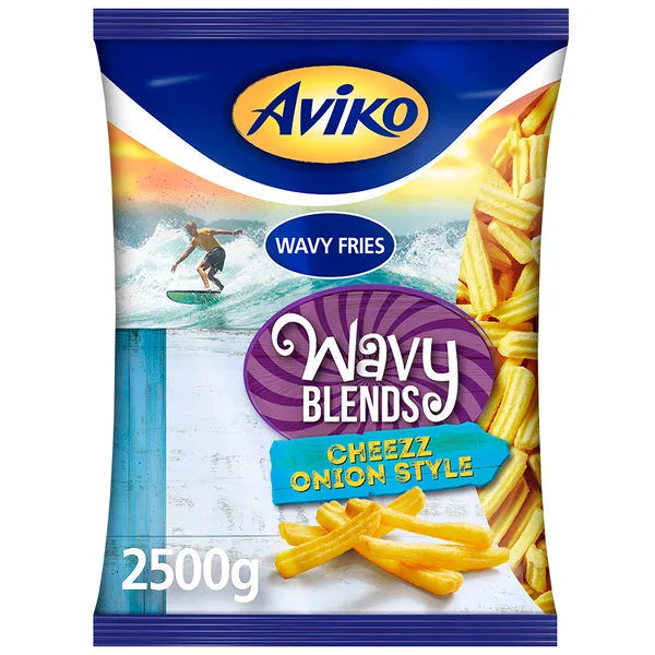 Saldēti frī kartupeļi WavyBlends Cheezz&OnionStyle Aviko, 2,5kg
