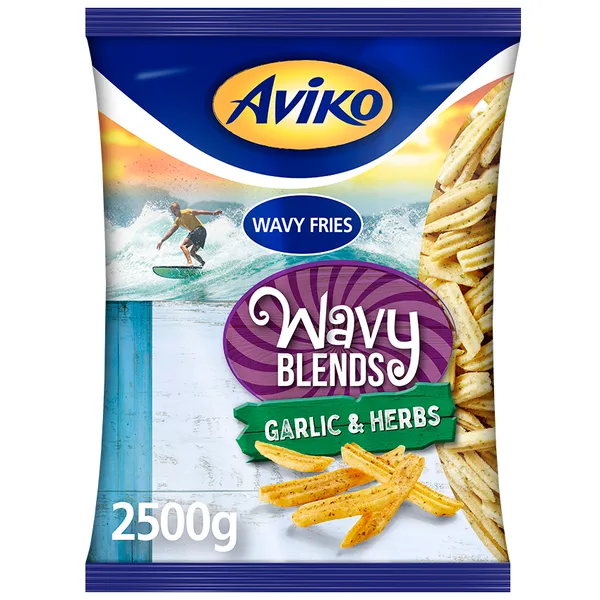 Saldēti frī kartupeļi WavyBlends Garlic&Herbs Aviko, 2,5kg