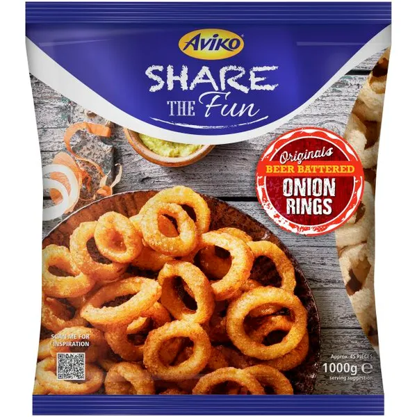 Saldēti sīpolu gredzeni alus mīklā Aviko, 1kg