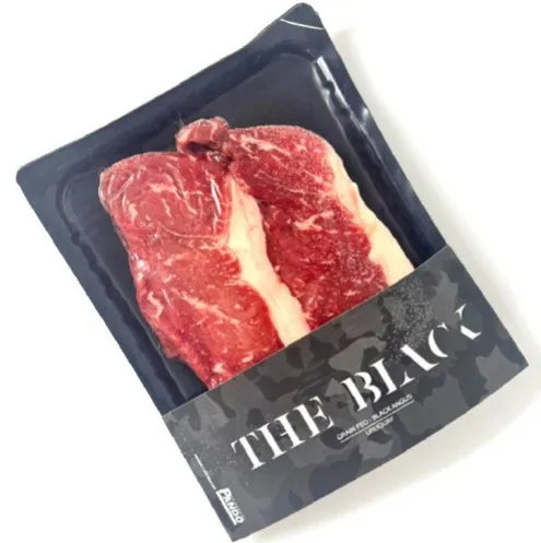 Saldēts Black Angus liellopa THE BLACK Striploin,  ar graudiem barots 200+ dienas, Urugvaja, ~400g