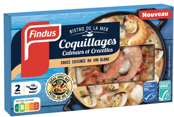 Saldēts jūras velšu maisījums paeljai baltvīna mērcē FINDUS, 400g