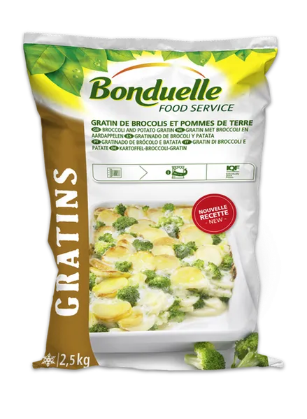 Saldēts vārītu brokoļu un kartupeļu gratēns BONDUELLE, 2.5kg