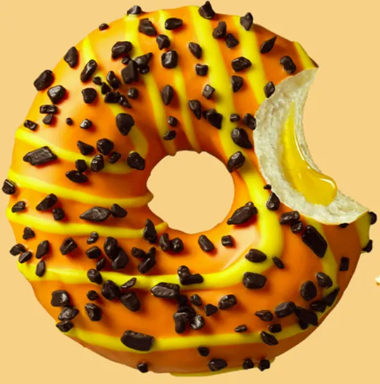 Saldēts virtulis DONUT WORRY BE HAPPY, ar marakujas pildījumu 75g x 48gab