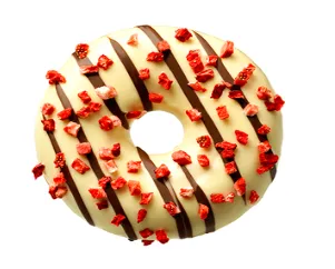 Saldēts virtulis DONUT WORRY BE HAPPY, ar zemeņu pildījumu 73g x 12gab