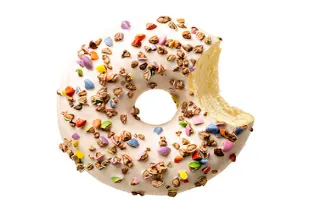 Saldēts virtulis DONUT WORRY BE HAPPY Crushed Candy White, 57g x 48gab