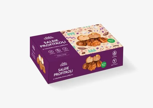 Saldie profitroļi ar šokolādes pildījumu, 300g