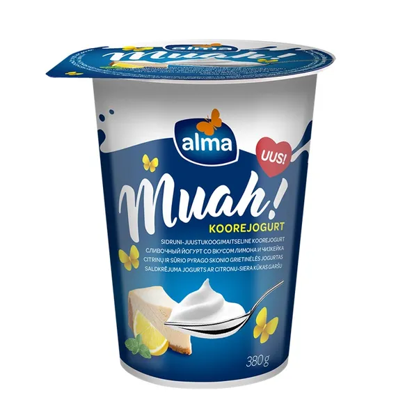 Jogurts saldkr.Muah! ar citronu siera kūkas garšu 380g