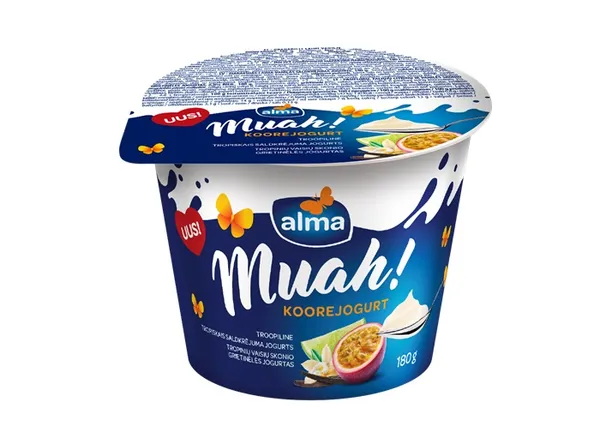 Saldkrējuma jogurts ALMA Muah! Tropiskais, 180g