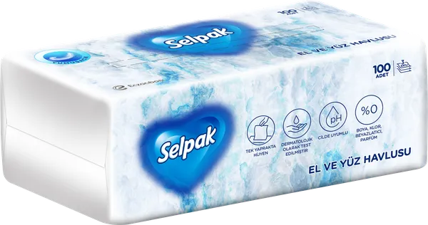 Salocītie papīra dvieļi SELPAK, 3 slāņi, 100gab