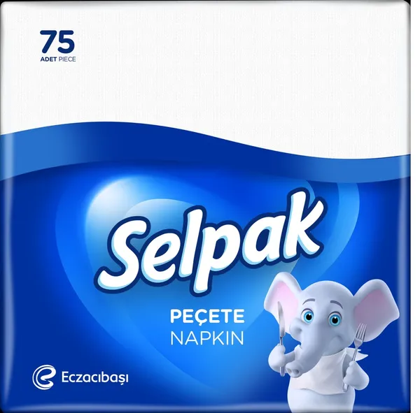 Salvetes SELPAK Classic, baltas, 30x30cm, 2 slāņi, 75gab