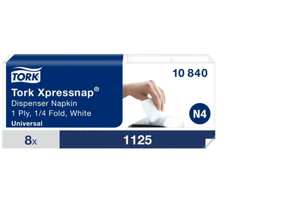 Salvetes turētājam TORK Universal N4, baltas,                       1125 salvetes 10840