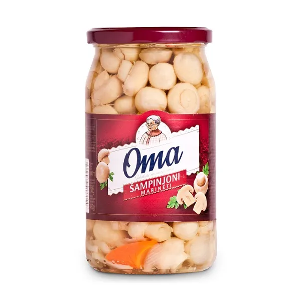 Šampinjoni marinēti OMA, 800ml/750g/450g