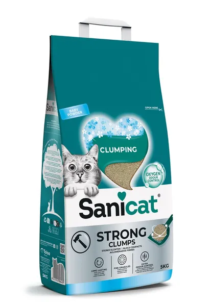 SANICAT Strong Clumps cementējošas kaķu smiltis, 5kg