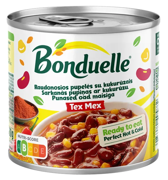 Sarkanās pupiņas BONDUELLE ar kukurūzu, mērcē, 430g
