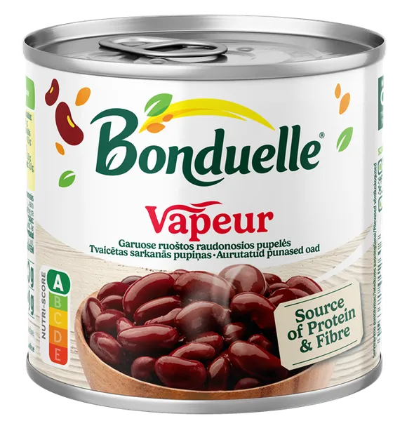 Sarkanās pupiņas tvaicētas "Vapeur" Bonduelle, 367g