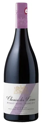 Sarkanvīns CHEMIN DES LIONS, Pinot-Merlot, IGP, sauss, 13%-12,5%, 0.75l
