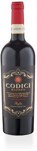 Vīns CODICI PRIMITIVO PUGLIA 13,5%0,75L