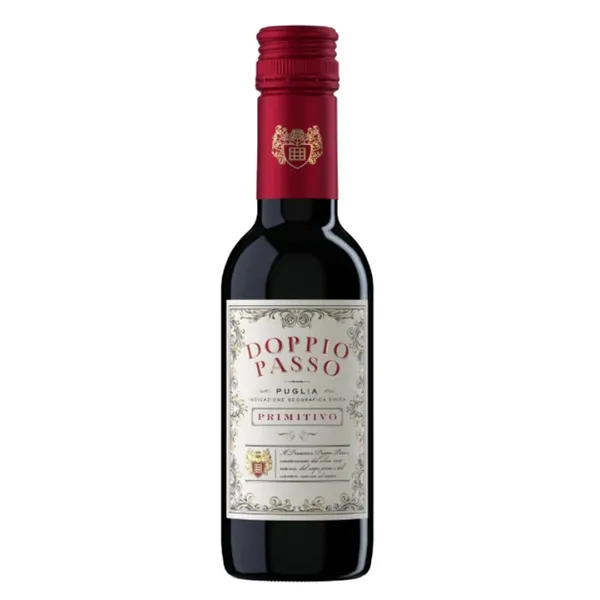 Sarkanvīns DOPPIO PASSO Primitivo, pussalds, 13%, 0.25l