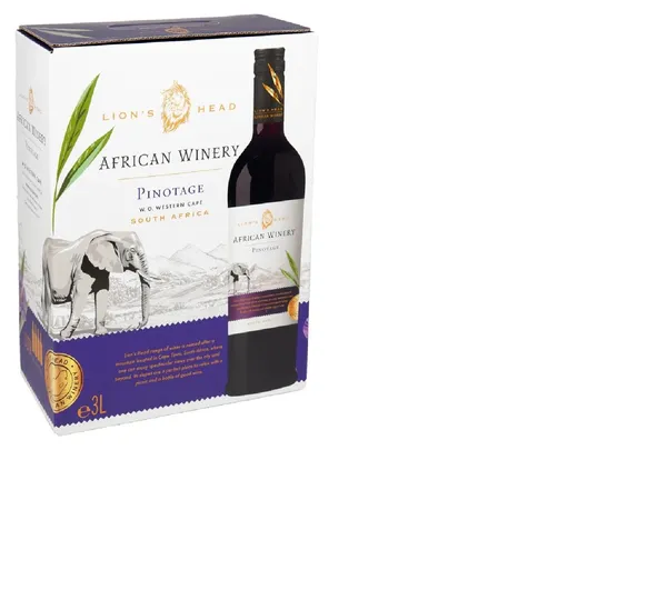 Sarkanvīns LION'S HEAD Pinotage, sauss, 12,5%, BIB, 3l