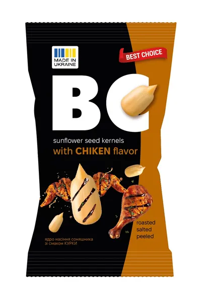 Saulespuķu sēklas BC, lobītas, ceptas ar vistas garšu, 80g