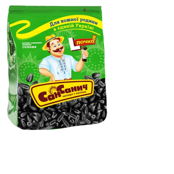 Saulespuķu sēklas SAN SANICH, melnas, grauzdētas, ar sāli, 235g