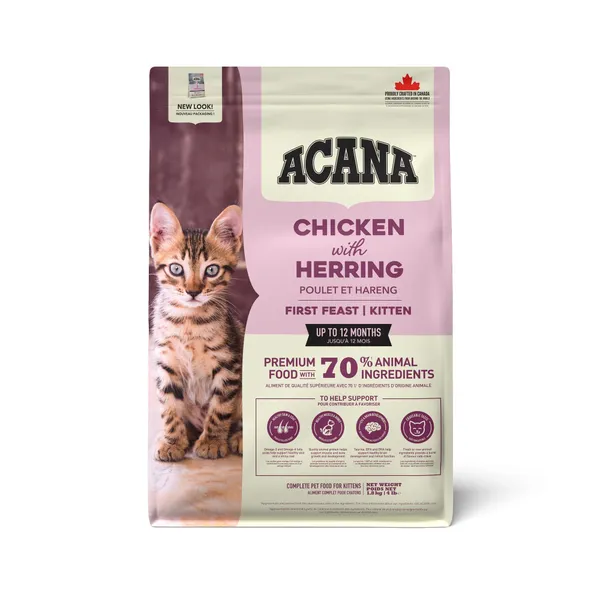 Sausā barība kaķiem ACANA Kitten FirstFeast, 1.8kg