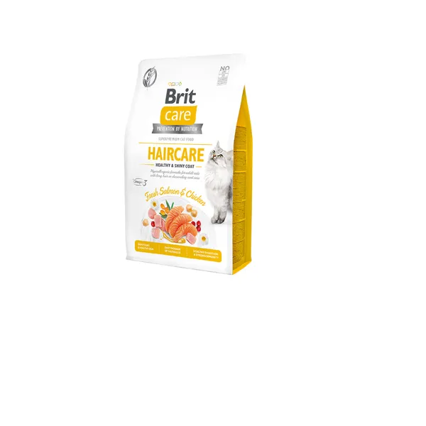 Sausā barība kaķiem BRIT CARE Haircare Healthy&Shiny Coat, 2kg