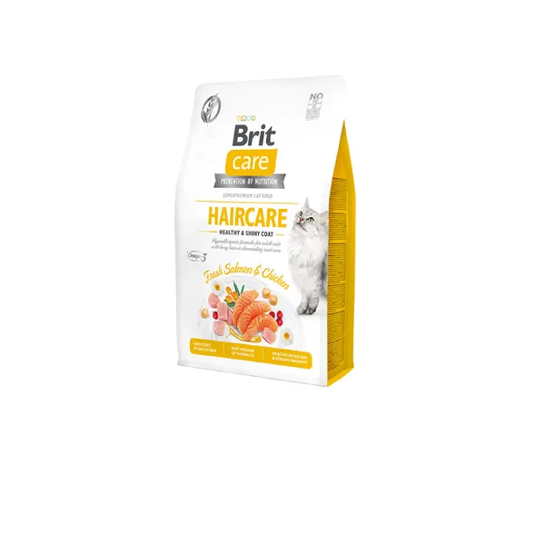 Sausā barība kaķiem BRIT CARE Haircare Healthy&Shiny Coat, 400g