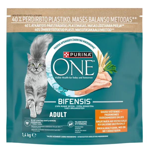 Sausā barība kaķiem PURINA ONE, ar vistu, 1.4kg