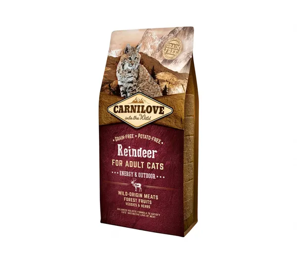 Sausā barība pieaugušiem kaķiem CARNILOVE Reindeer Energy&Outdoor, 2kg