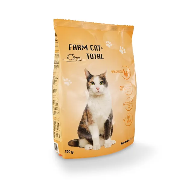 Sausā barība pieaugušiem kaķiem FARM CAT ar vistu, 500g