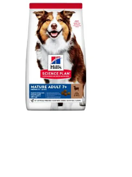 Sausā barība pieaugušiem suņiem HILL'S Science Plan Canine 7+, ar jēru un rīsiem, 2.5kg