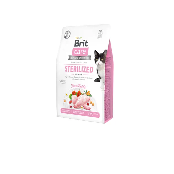 Sausā barība sterilizētiem kaķiem BRIT CARE Sensitive, 400g
