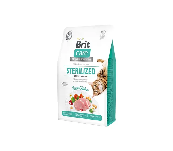 Sausā barība sterilizētiem kaķiem BRIT CARE Urinary Health, 2kg