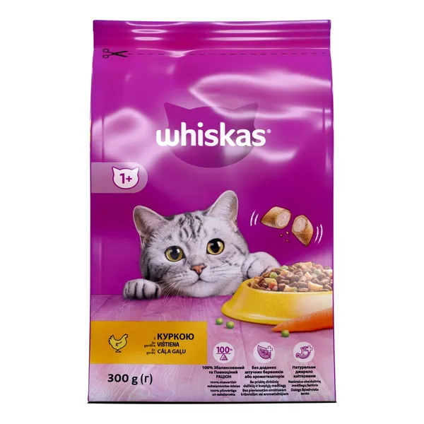 Sausā barība Whiskas ar vistas gaļu 300g