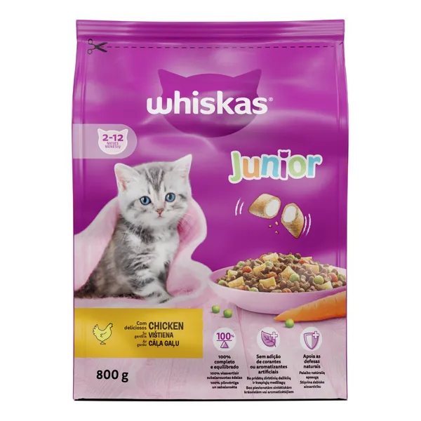 Sausā barība Whiskas ar vistas gaļu kaķēniem 800g