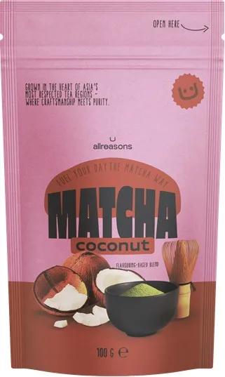 Sausais maisījums dzērienam ALLREASONS Matcha ar kokosriekstu garšu, 100g