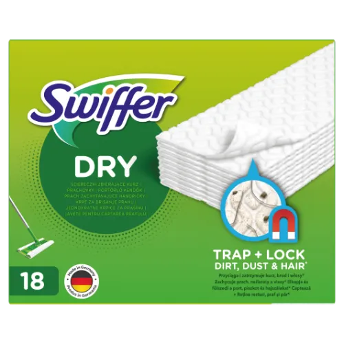 Sausās salvetes SWIFFER, uzpilde, 18gab