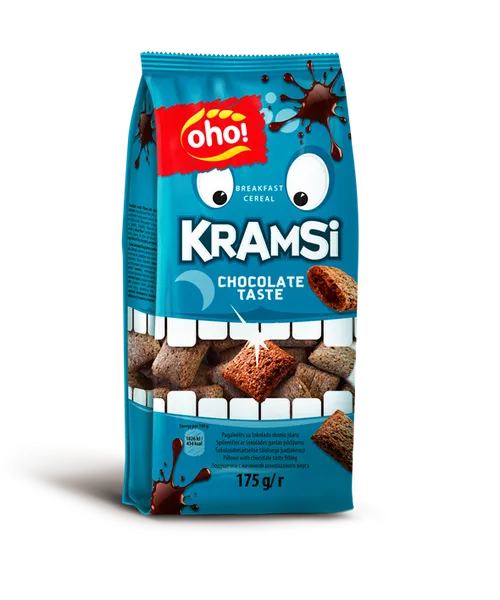 Sausie brokastu spilventiņi Oho Kramsi ar šokolādes pildījumu 175g