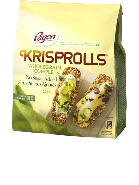 Sausmaizītes KRISPROLLS pilngraudu bez cukura 225g
