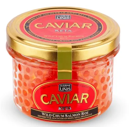 Savvaļas ketlaša ikri SUDRABLĪNIS, Premium, stiklā, 200g