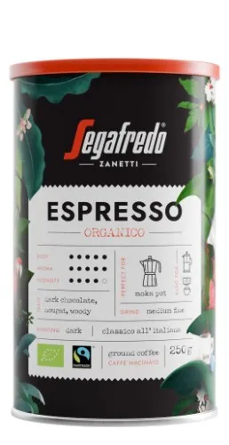 Segafredo Espresso Organico maltā kafija 250g CAN