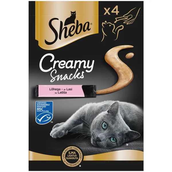 Sheba Creamy Snacks ar lasi 4x12g NEW