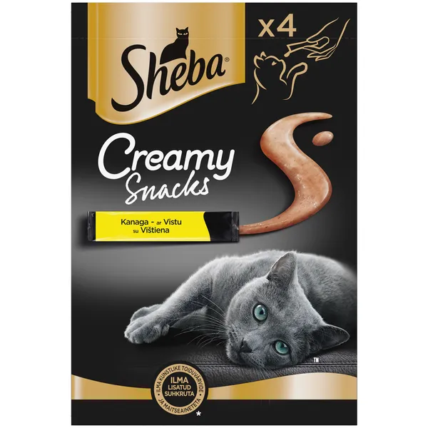Sheba Creamy Snacks ar vistas gaļu 4x12g NEW
