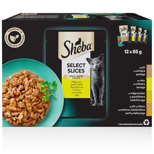 SHEBA pouch 12-paka ar mājputnu gaļu 12x85g